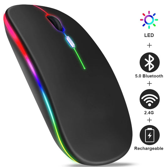 HXSJ® Dual-Mode RGB Bluetooth Wireless Mouse