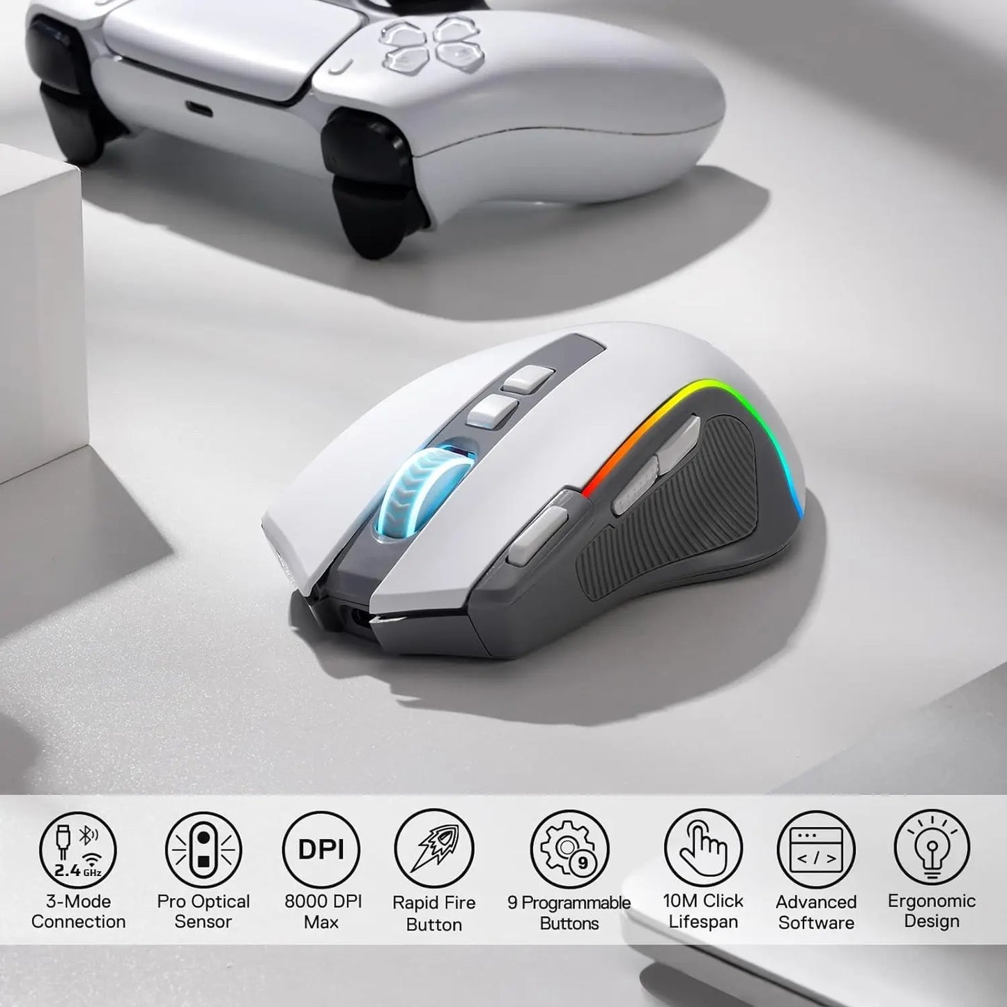 Redragon® M612 PRO Wireless RGB Gaming Mouse